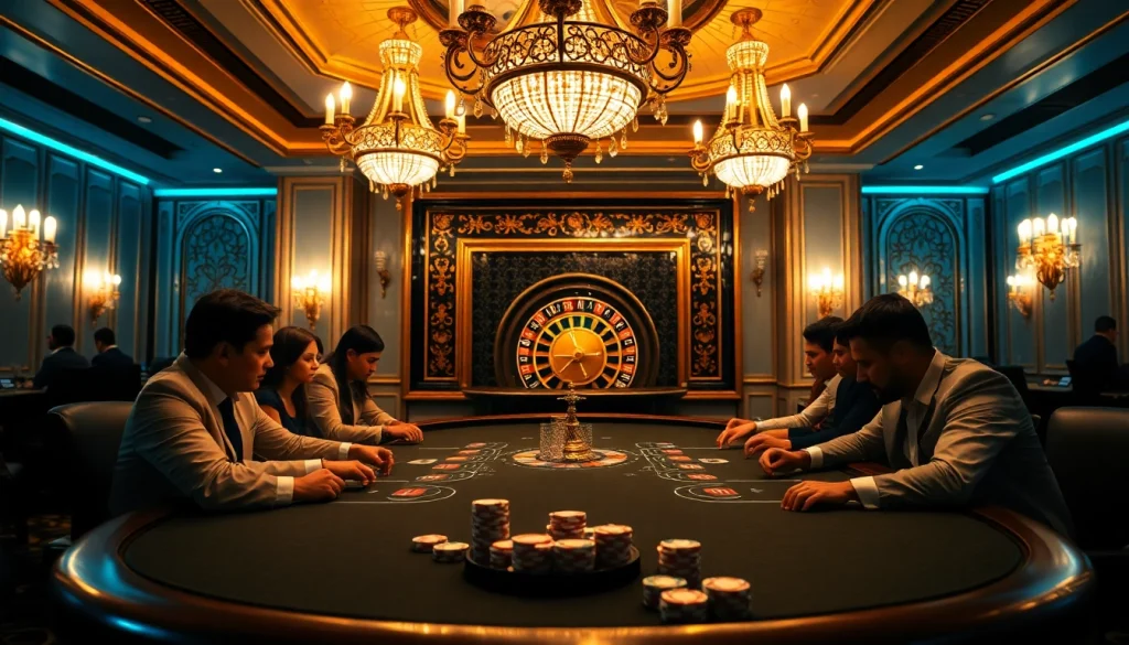 Engage in high-stakes poker at a luxurious casino reflecting hidden wiki dark web elements.