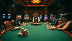 Experience thrilling high-stakes poker at mb66-th.com with vibrant casino tables and professional players.