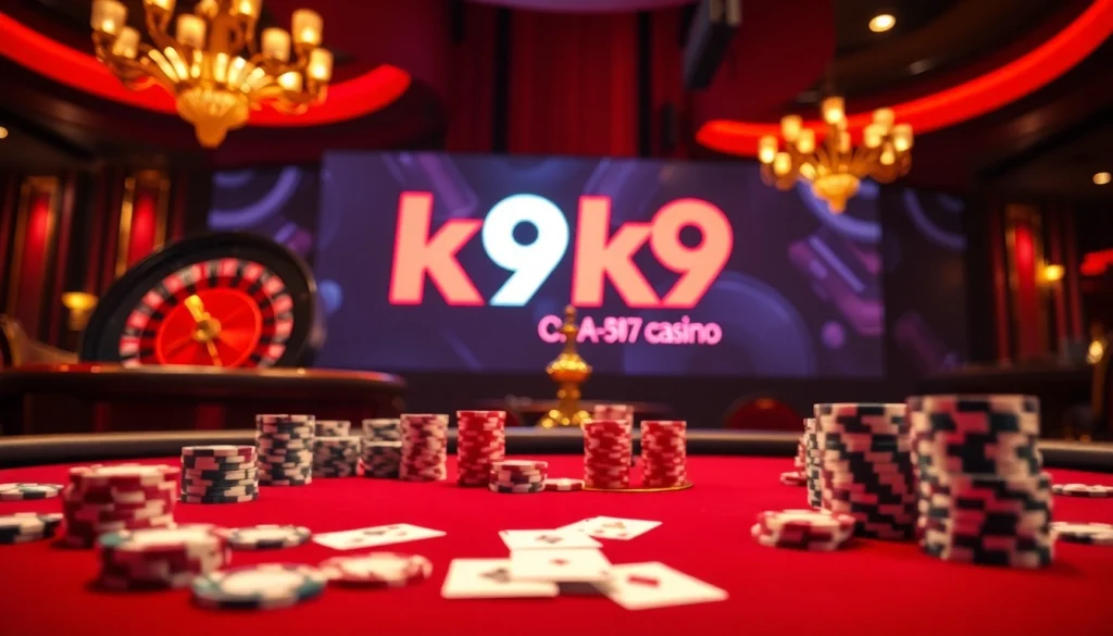 Engage in thrilling gameplay at k9k9 casino with vibrant poker tables and roulette wheels.