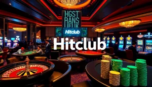 Hitclub showcases a thrilling casino scene with vibrant tables, roulette, and players in action.
