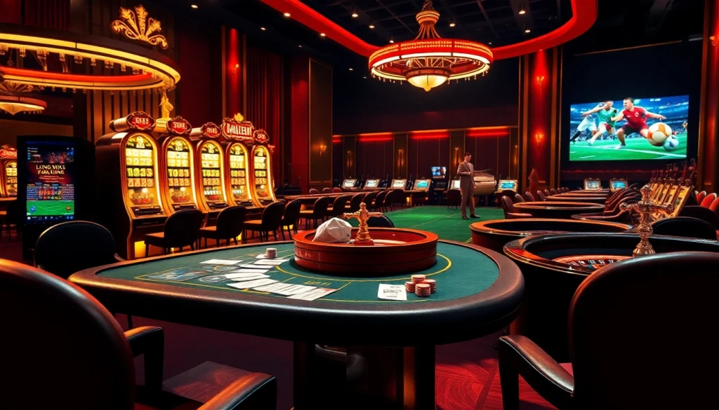 Lương Sơn TV enhances the gambling experience with luxurious casino visuals showcasing live football betting excitement.
