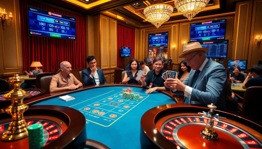 Experience thrilling gambling with https://vaoluoitv.it.com showcased in a vibrant casino scene.