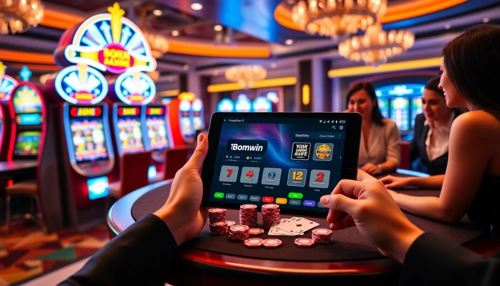 Engaging gamblers as they play and explore Tải Bomwin on vibrant casino devices.