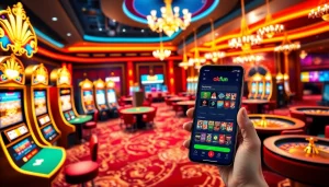 Experience thrilling online gaming with the app okfun in a luxurious casino setting.