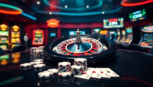 Exciting virtual gambling at SC88 Trang Chủ with poker chips and roulette wheel.