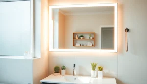 Transform your space with an elegant bathroom mirror that blends style and function.