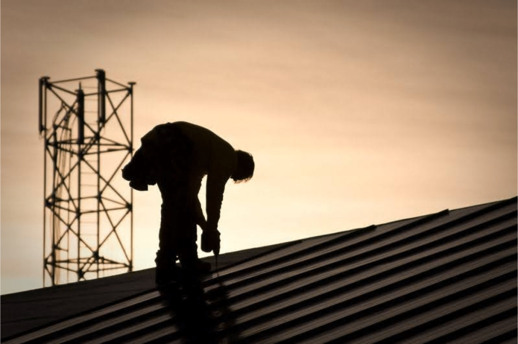 Roofer-at-Sunset