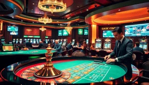 Experience the thrill of gambling at https://nohu90pa.com with players around a luxurious casino table.