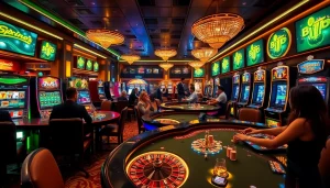 Players enjoying games at B52 Club, showcasing excitement in a vibrant casino atmosphere.