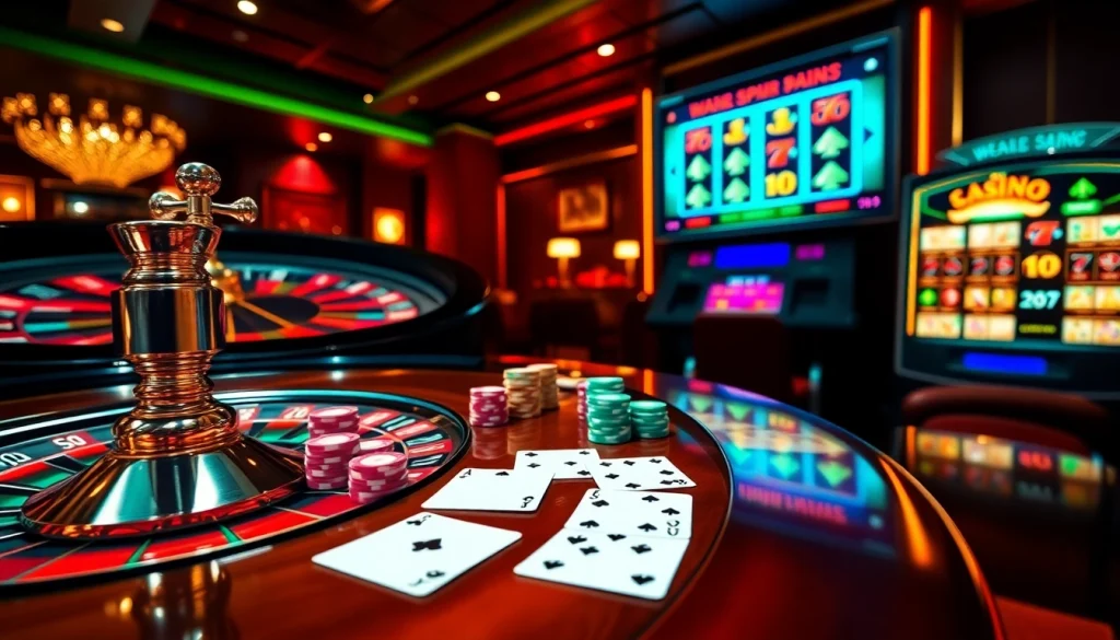 Experience the excitement of gaming at https://s8glx.com with vibrant poker chips and a thrilling roulette wheel.