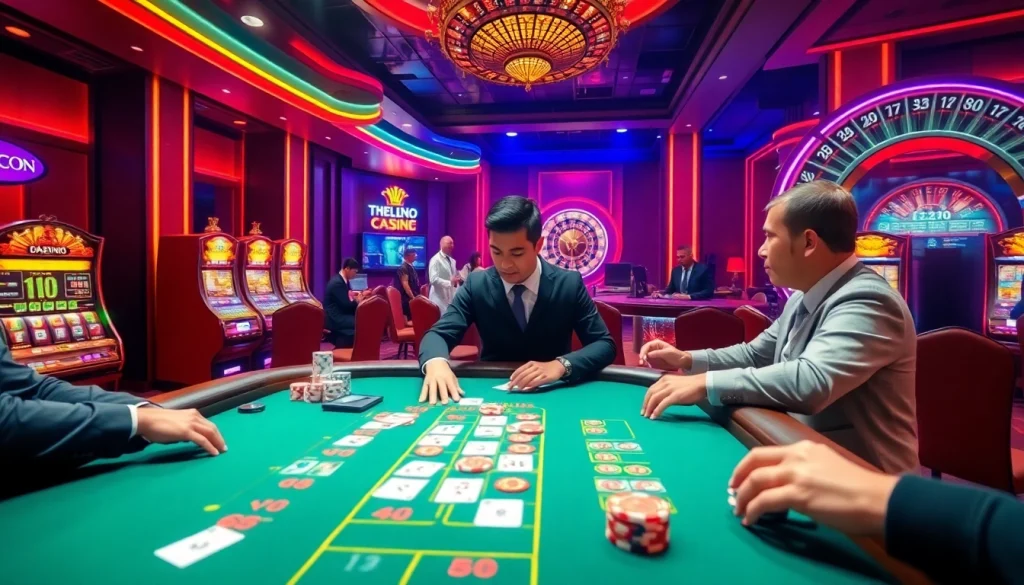 Players engaging in a thrilling game at uu88 con casino, showcasing cards and exciting gameplay.