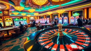 Winning at 79king: Exciting casino scene with bets, cards, and roulette wheel spins.