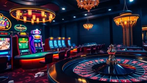 Experience the thrill of Luckywin with vibrant casino games, tables, and players enjoying their winning moments.
