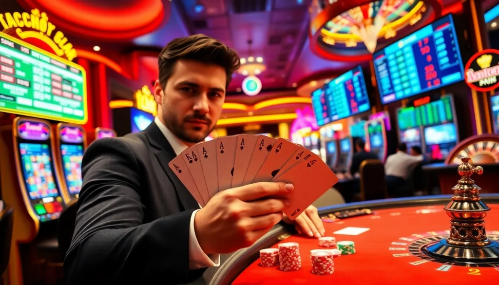 Experience thrilling gameplay with luck8 poker chips and dynamic casino tables in vibrant lighting.