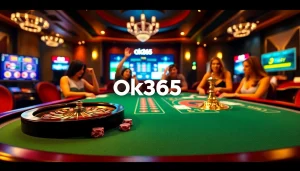 Players enjoying a thrilling game at Ok365’s modern casino table.