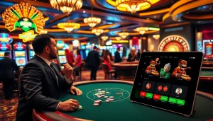 Experience the high-stakes excitement of casino gaming at https://okkingok.net/ with vibrant poker tables and slot machines.
