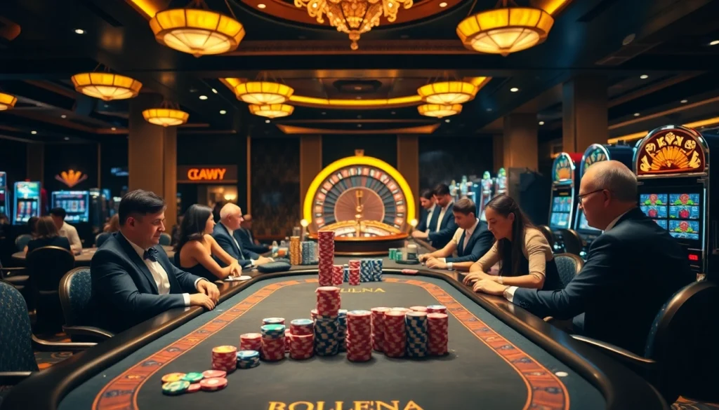 Exciting casino atmosphere with players engaging in games, guided by migration lawyer Sydney expertise.