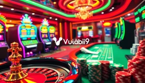 Experience the excitement of Trang chủ Vuabai9 with vibrant casino tables and dynamic online betting.