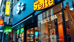 Fachada dinámica con rótulos en Alicante llamativos, que muestran señalización iluminada vibrante y elementos de diseño creativos.