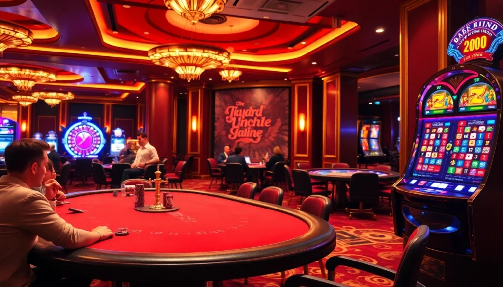 Engaging QQ88 casino scene with poker tables and roulette wheel excitement.