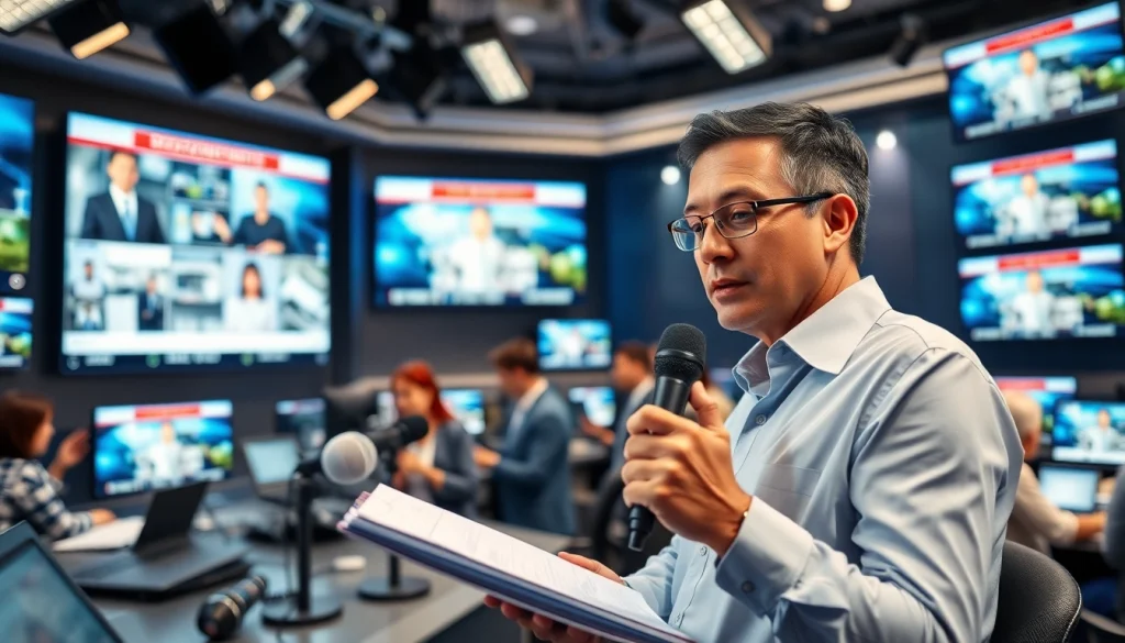 Reporter covering breaking news at USA Today in a dynamic, engaging newsroom.