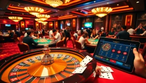 Experience thrilling gameplay at thabet77 casino with vibrant poker chips and exciting roulette action.