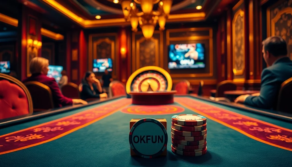 Experience the thrill of gambling at OKFUN's luxury casino table, where excitement meets elegance.