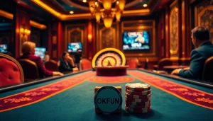 Experience the thrill of gambling at OKFUN's luxury casino table, where excitement meets elegance.