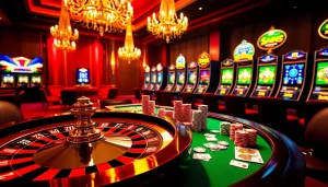Experience the excitement of online gambling with KJC, featuring a luxurious casino table setup.