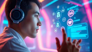 Engaging interaction with AI chatbots, showcasing crush on ai technology