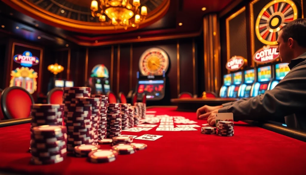 Gambling excitement at https://98win3h.blog with poker action, chips, and casino ambiance.