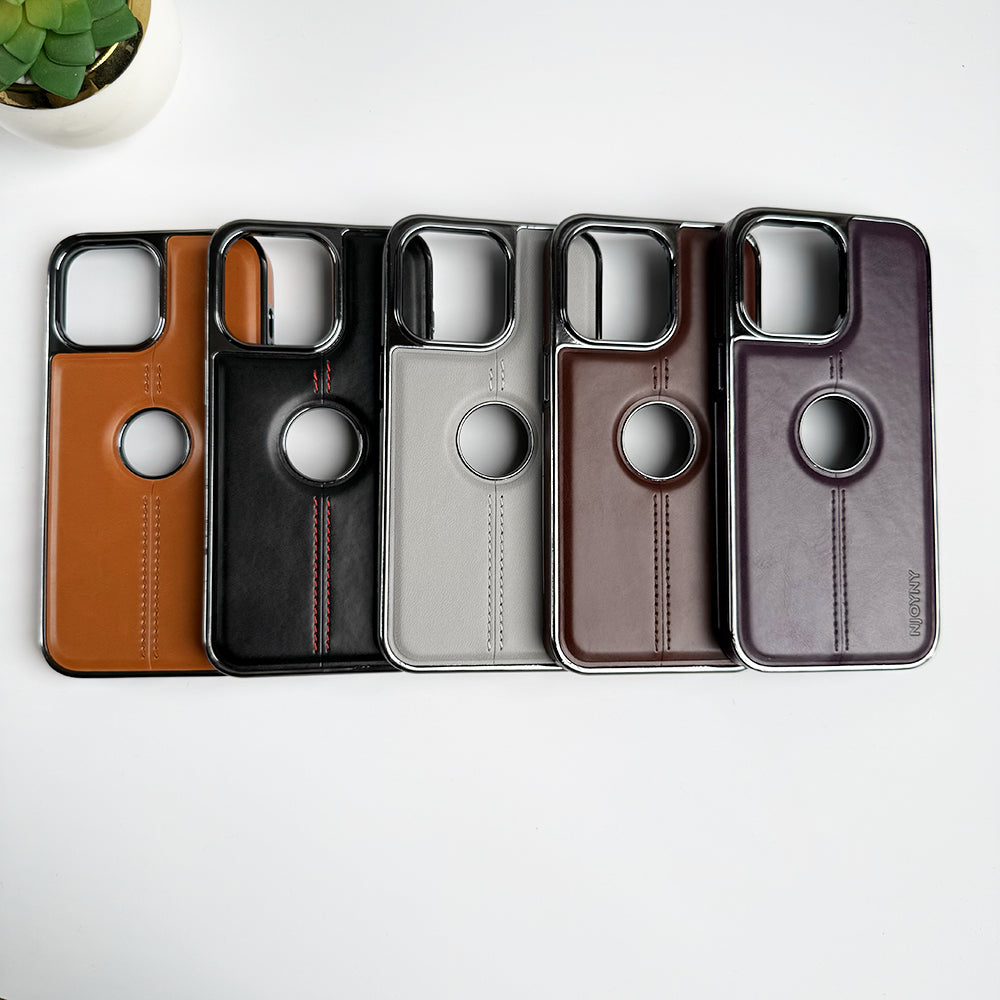 iPhone_16_Series_Middle_Stitch_PU_Leather_Side_Chrome_Case_Cover_1