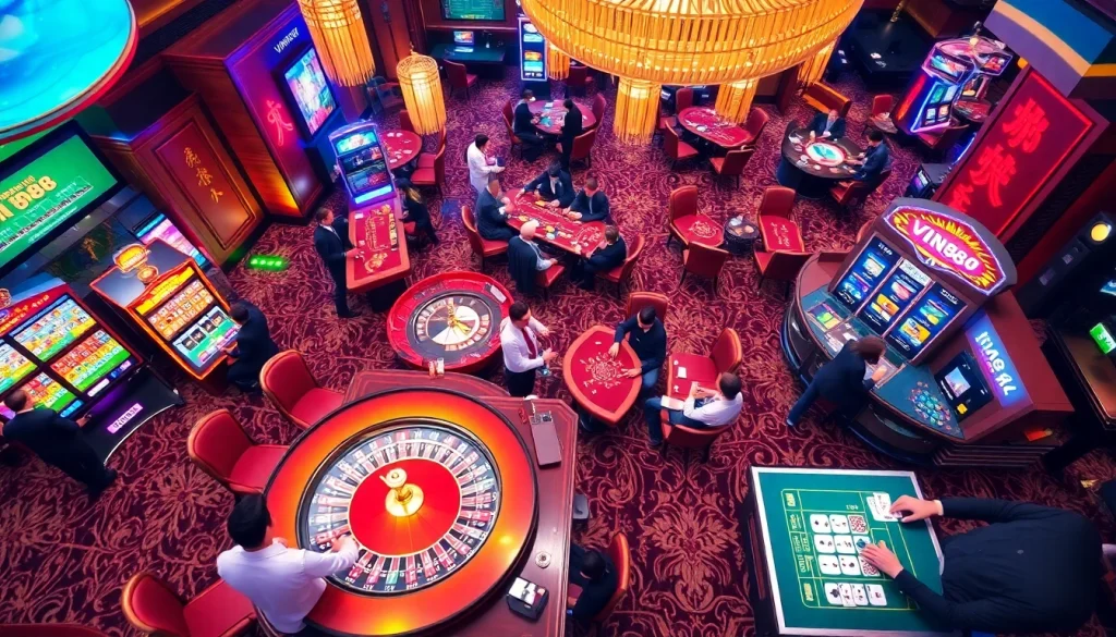 Experience thrilling online gaming with VIN88's vibrant casino atmosphere.