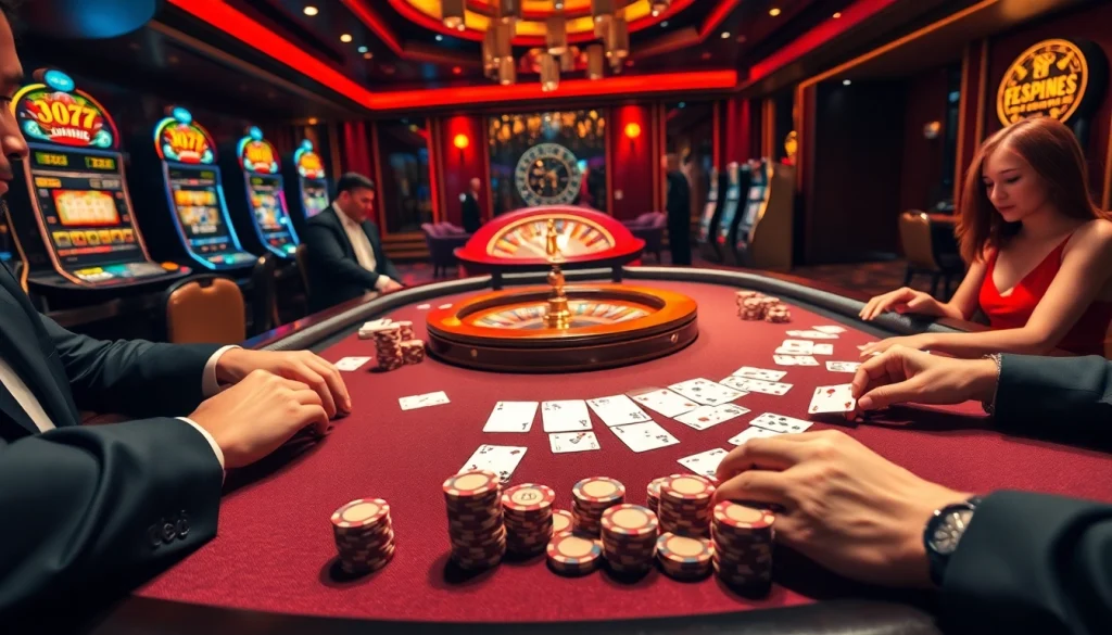 Engaging poker game at https://vua88h.com/ with vibrant casino atmosphere and thrilling gameplay.