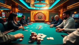 Players at the 789f poker table strategizing during a high-stakes Texas Hold'em game.