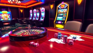 Experience the excitement of 79king casino with a vibrant roulette table and colorful poker chips.