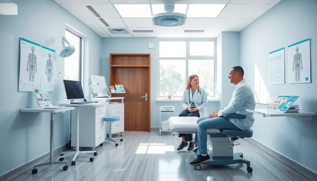 包茎手術 東京 のカウンセリングルーム、最新の医療機器と落ち着いた雰囲気。