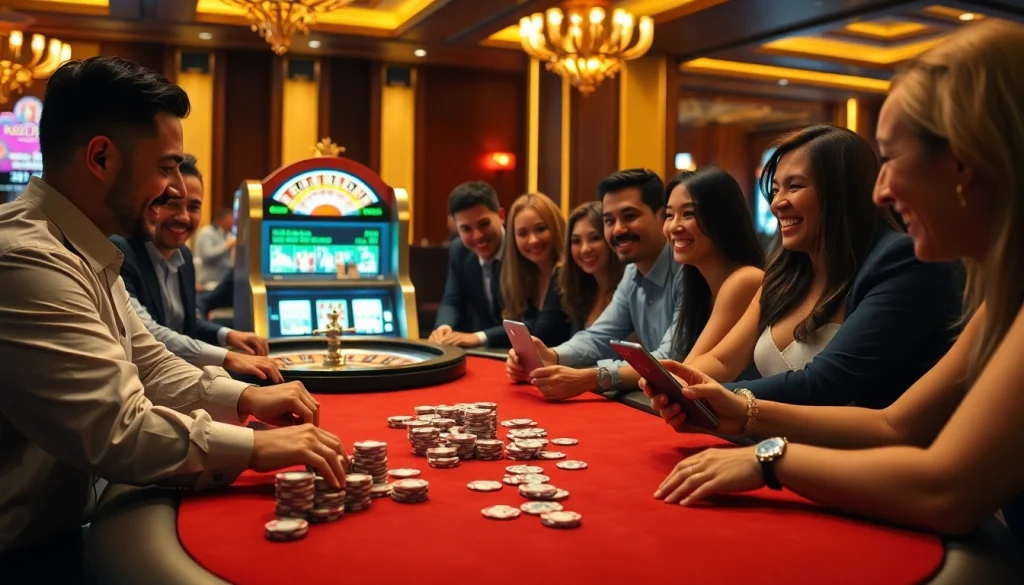 High-stakes poker action at KJC with elegant chips and vibrant roulette wheel.