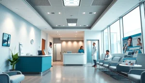 包茎手術 おすすめサービスと情報パンフレットを紹介する、温かく迎える医療クリニック内装。