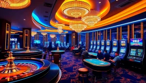 Winning big at MK8 casino with vibrant gaming tables and exciting promotions.