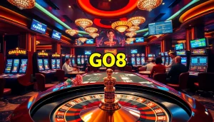 Engaged gamblers strategizing at the poker table in a GO8 casino atmosphere.