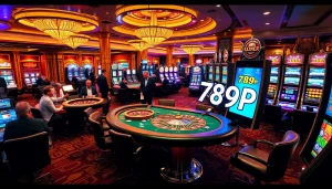 Gamblers enjoying various games in a luxurious casino setting featuring 789P themed excitement.