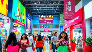 Shop at intercityshops.com showcasing lively atmosphere with diverse shoppers at a vibrant shopping center.