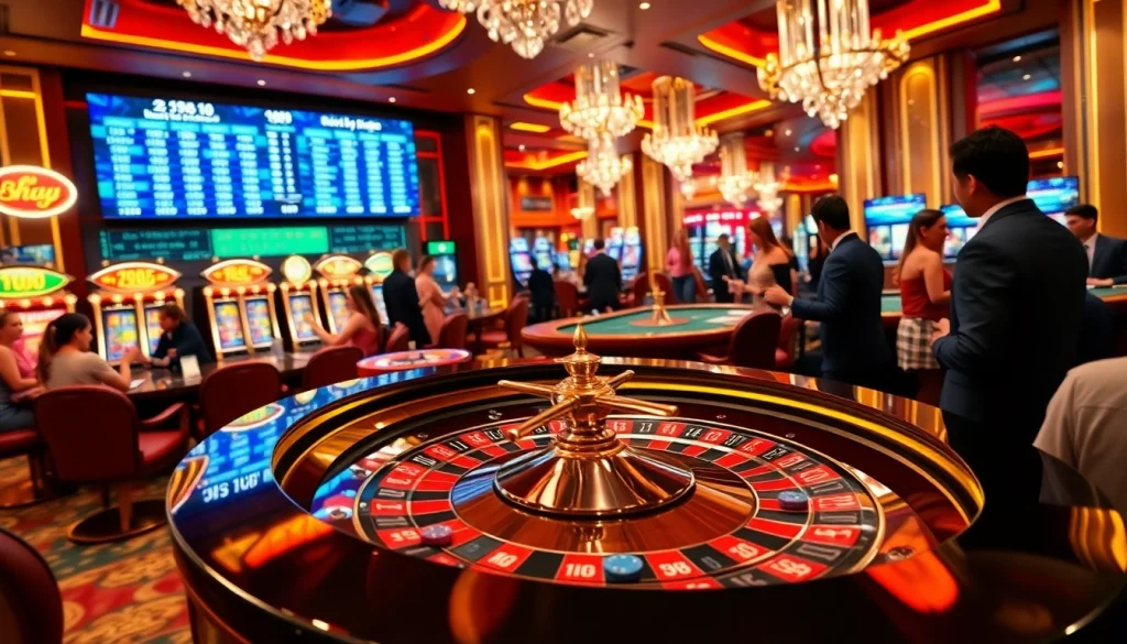 Players excitedly enjoying PG88 casino activities at a vibrant roulette table in an upscale environment.