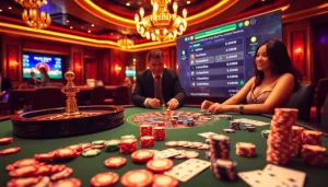 Experience the thrill of winning at https://98win.fund with an exciting casino scene featuring roulette and poker.