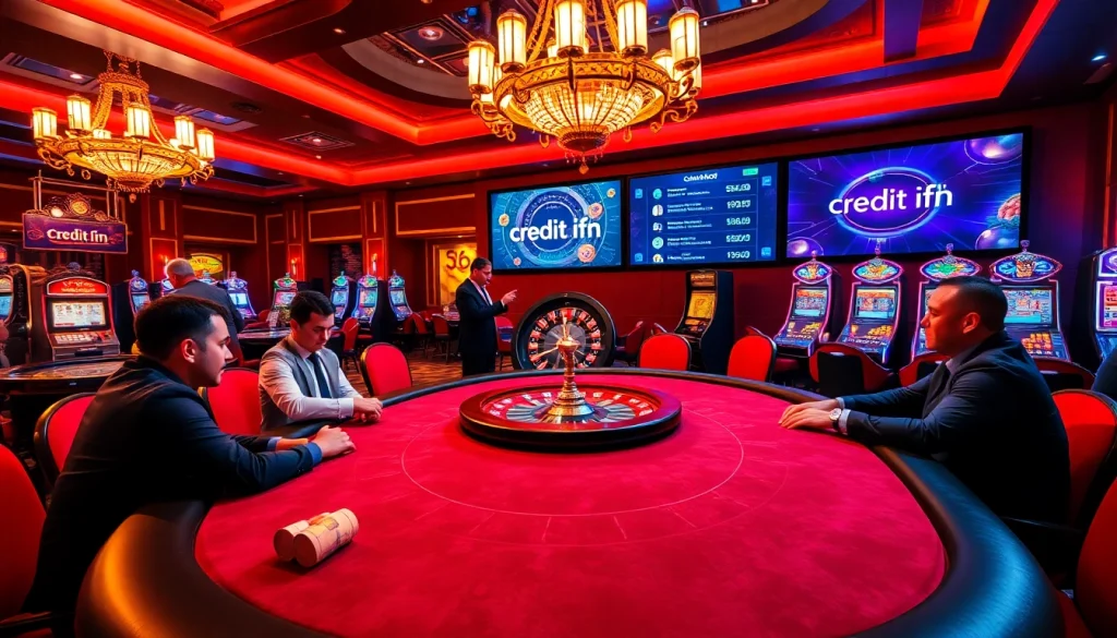 Experience thrilling gameplay with credit ifn options at a luxurious casino poker table.