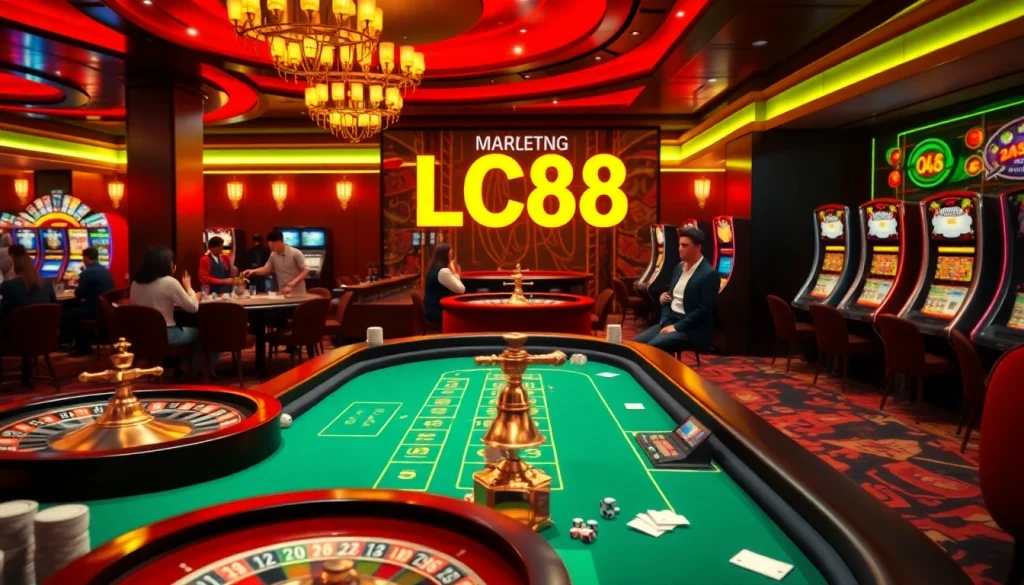 Experience the thrill of casino gaming with LC88 Marketing's strategic insights at vibrant roulette tables.