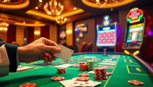 Enhance your gaming experience at nh88 with vibrant casino tables, poker chips, and exciting roulette wheels.
