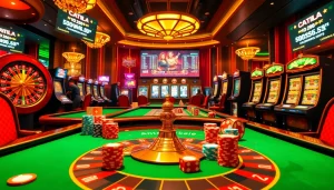Experience the thrill of betting on https://ok8386.sh/ with vibrant casino visuals featuring roulette and poker tables.