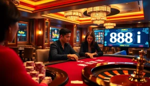 Experience thrilling gameplay with the 88i game featuring exciting casino tables and vibrant cards.